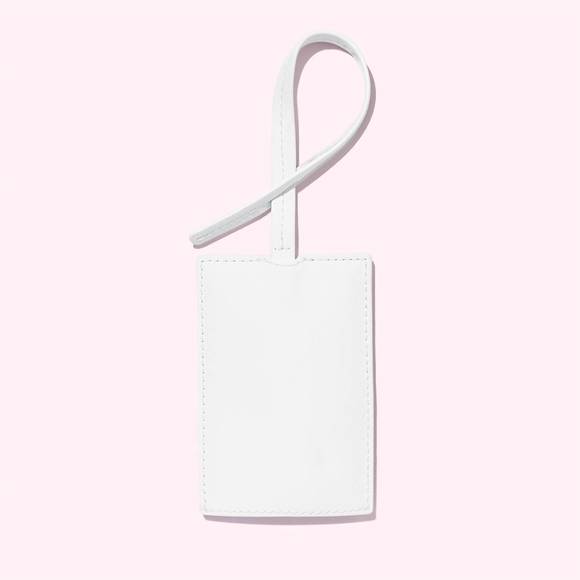 NEW STONEY CLOVER LANE textured luggage tag in blanc - Picture 1 of 2